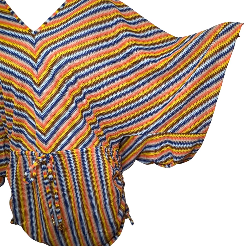 NWT  LULI FAMA Miami Chevron print‎ Cabana V-neck Swimsuit Cover-up Size M - Picture 5 of 12